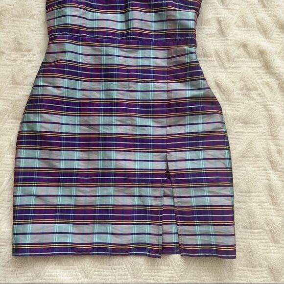 Revolve LPA Franca Bustier Mini Dress in Purple Plaid - Picture 4 of 7